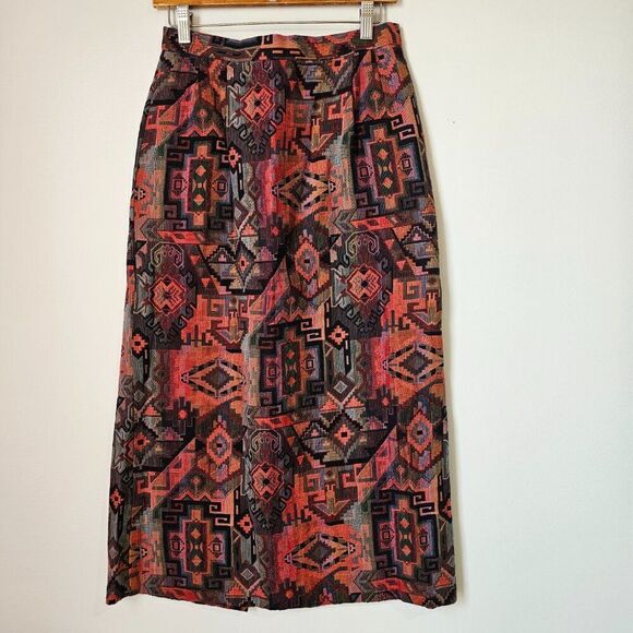 EUC VINTAGE DOUBLE KK DESIGNS SOUTHWESTERN KILIM PAIR TOP & SKIRT SIZE M - Picture 1 of 16